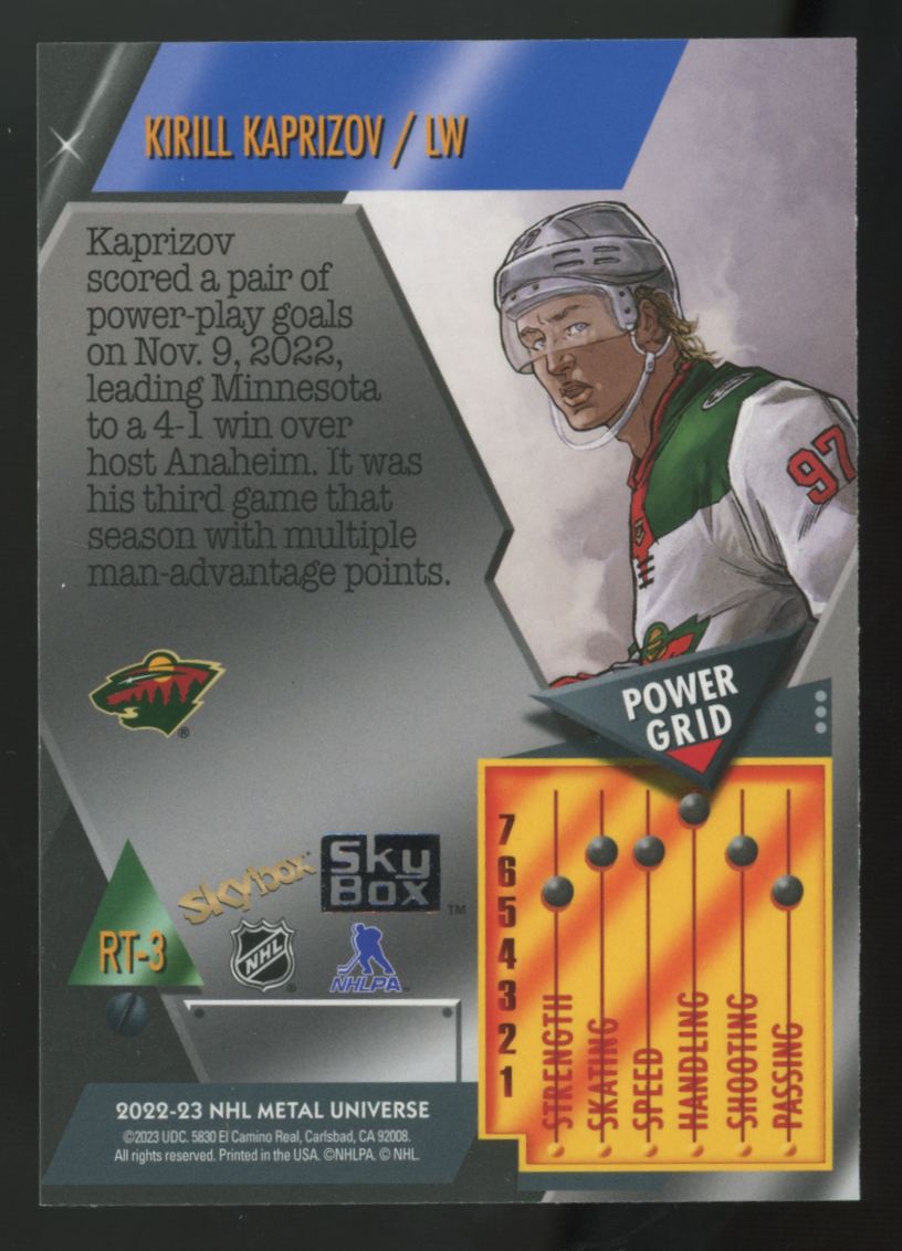 2022-23 Skybox Metal Universe Kirill Kaprizov Retro #RT-3