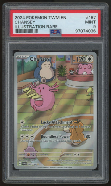 2024 Pokemon Chansey Twilight Masquerade Illustration Rare #187 PSA 9