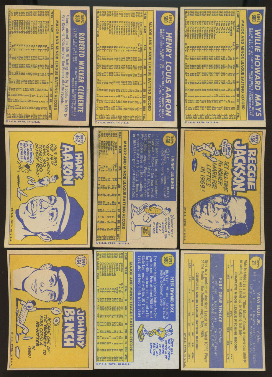 1970 Topps Baseball Near Complete Set (678/720) EX Overall