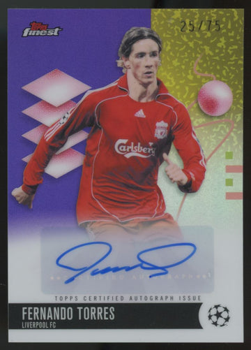 2025-26 Topps Finest UEFA Club Fernando Torres Purple Refractor Auto /75 #BA-FT