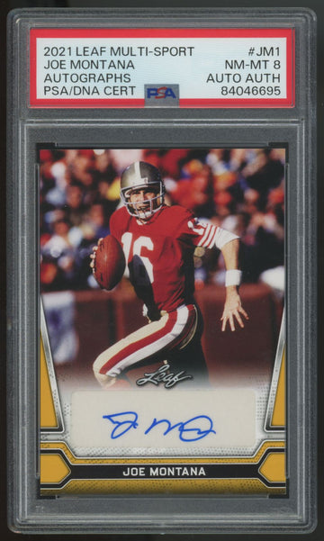2021 Leaf Multi-Sport Joe Montana Auto PSA/DNA Certified PSA 8
