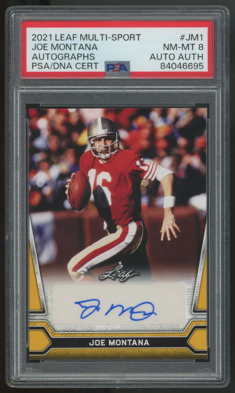 2021 Leaf Multi-Sport Joe Montana Auto PSA/DNA Certified PSA 8