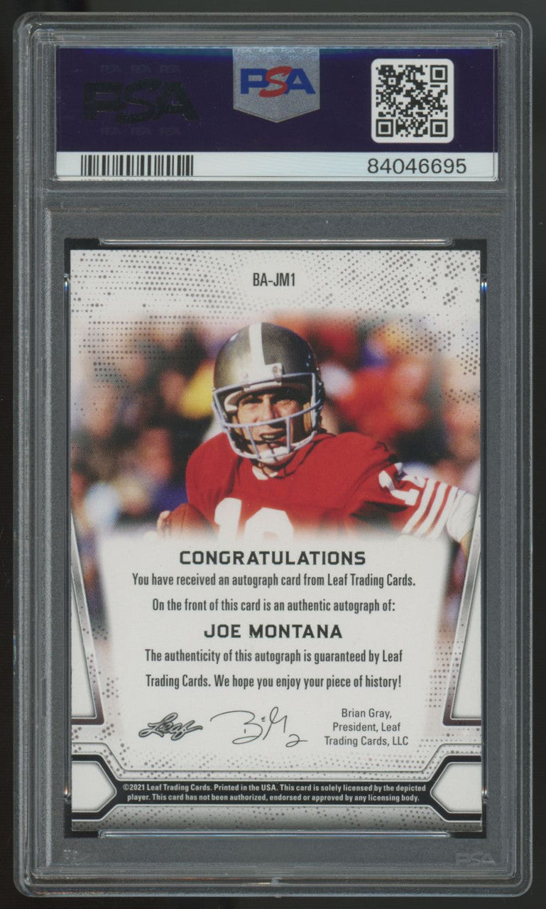 2021 Leaf Multi-Sport Joe Montana Auto PSA/DNA Certified PSA 8