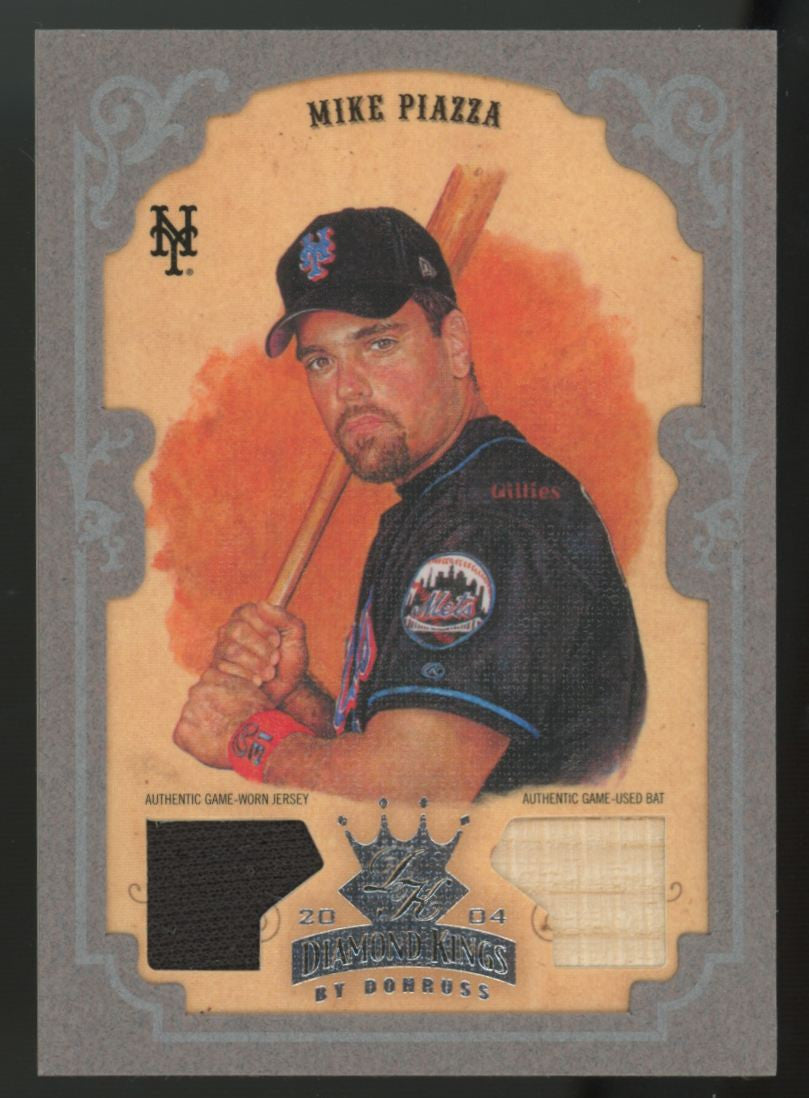 2004 Diamond Kings Mike Piazza Silver Dual Patch /50 #50