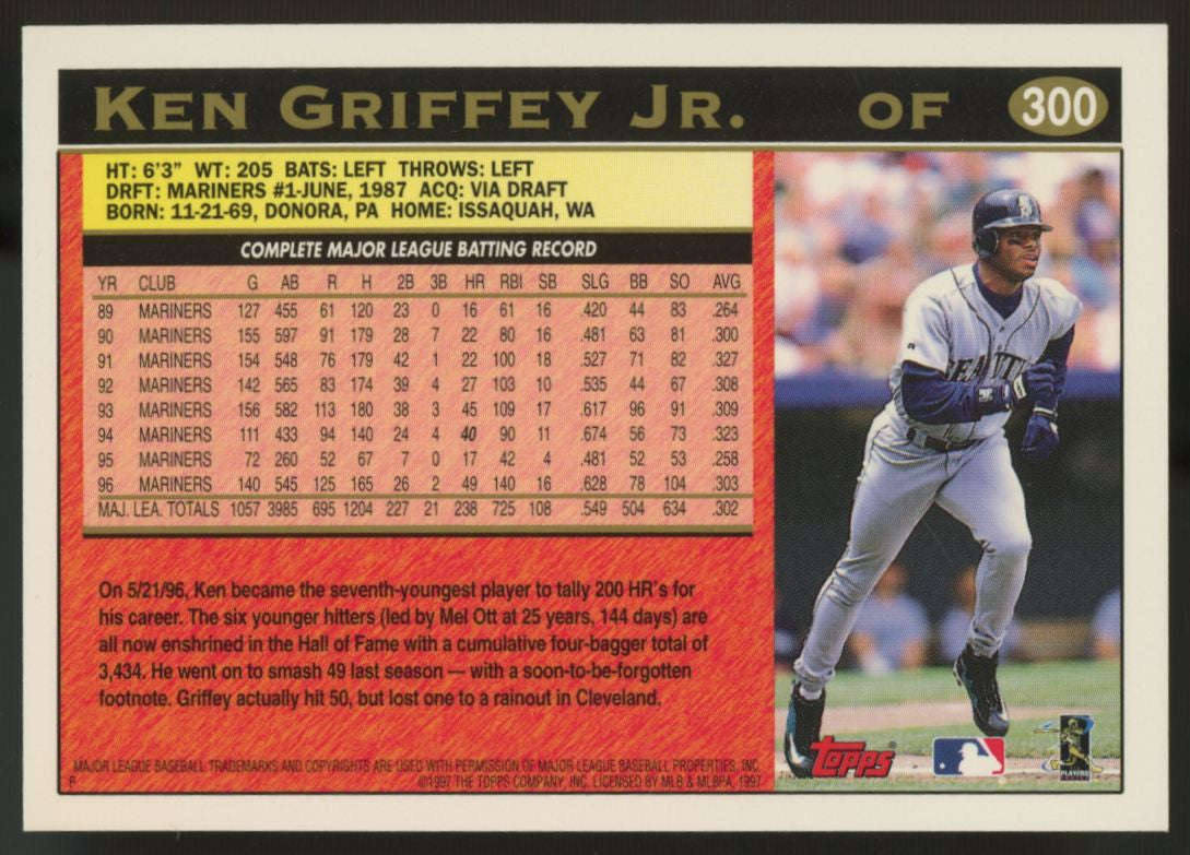 1997 Topps Baseball Complete Set (496) Jeter Griffey Bonds