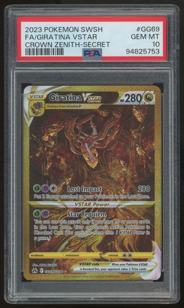 2023 Pokemon Giratina VSTAR Crown Zenith Secret Full Art #GG69 PSA 10 (B)