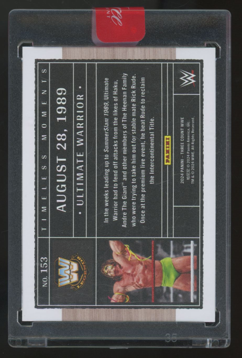 2024 Panini Three Count WWE Ultimate Warrior Timeless Moments /40 #153