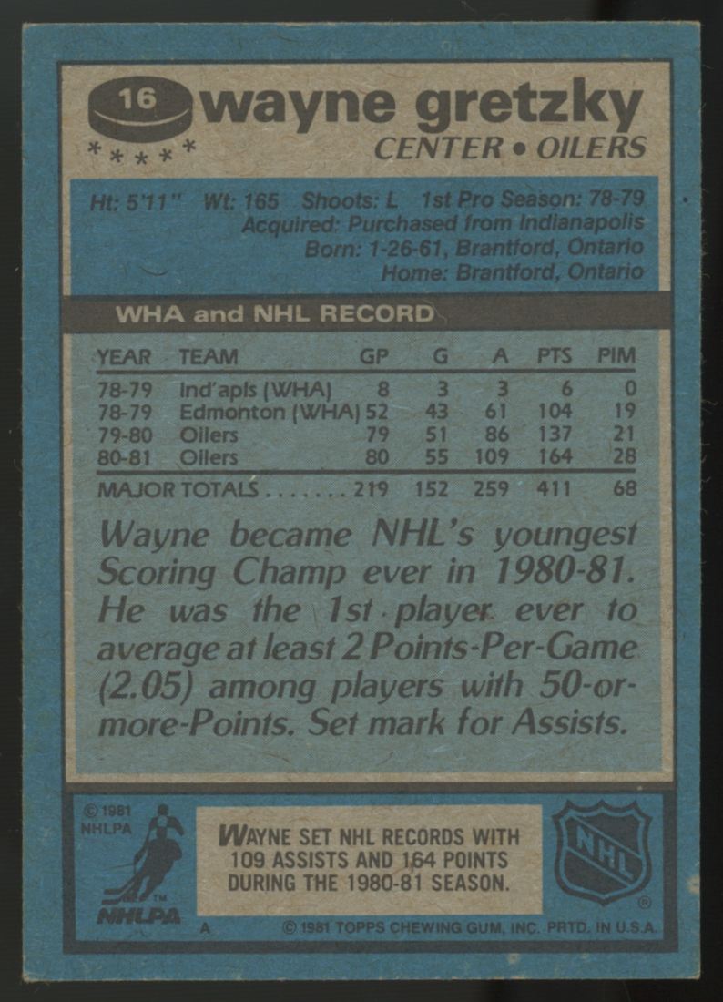 1981-82 Topps Wayne Gretzky #16 EX-MT