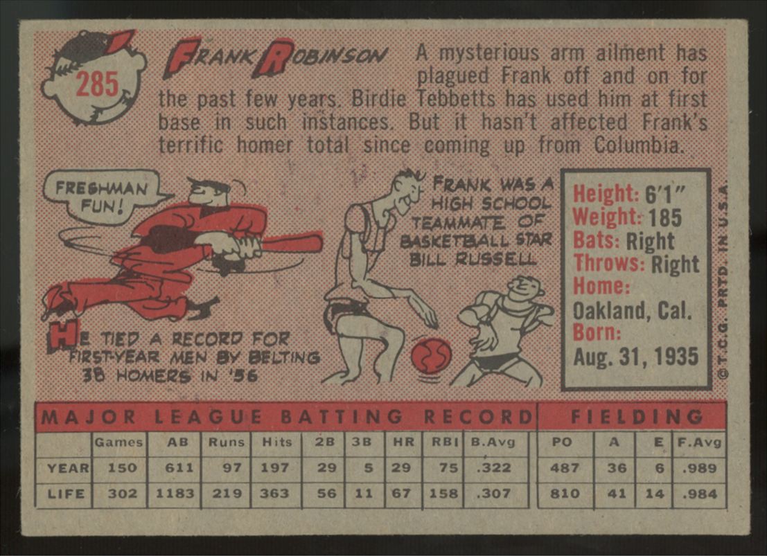 1958 Topps Frank Robinson #285 VG/EX