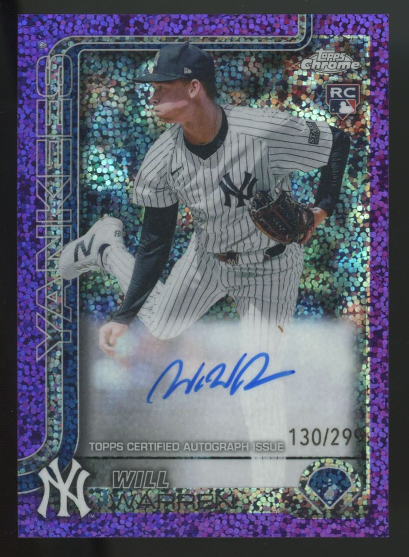 2025 Topps Chrome Will Warren RC Purple Speckle Auto /299 #RA-WWA