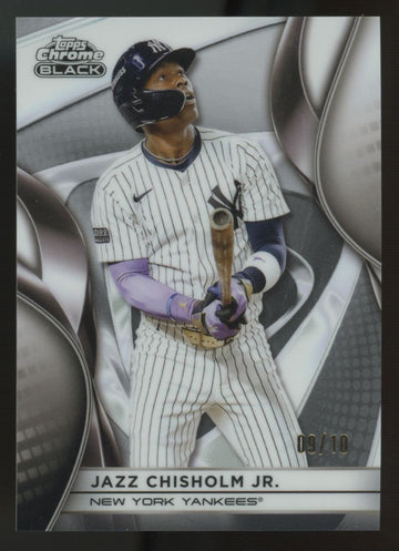 2025 Topps Chrome Black Jazz Chisholm Jr. White Refractor /10 #144
