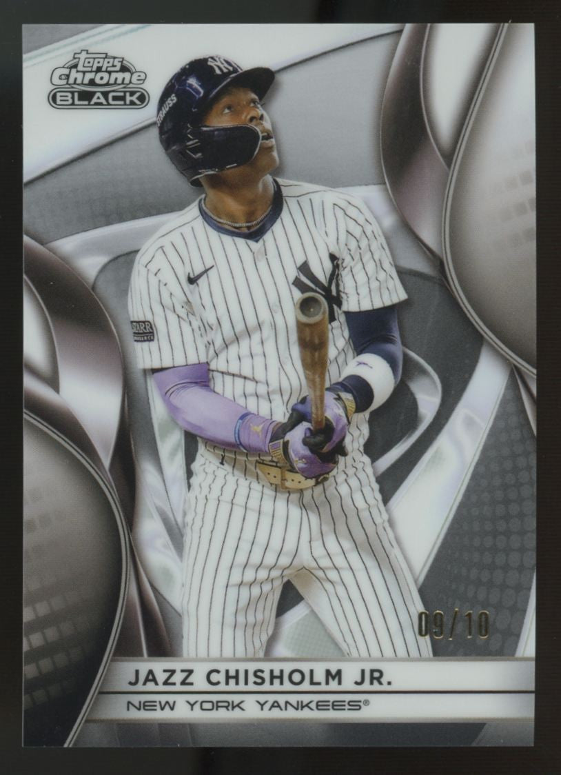 2025 Topps Chrome Black Jazz Chisholm Jr. White Refractor /10 #144