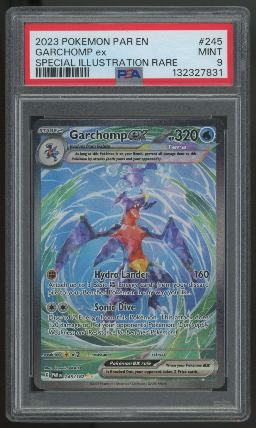 2023 Pokemon Garchomp ex Paradox Rift SIR #245 PSA 9