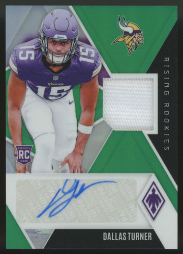2024 Phoenix Dallas Turner RC Patch Auto RPA Rising Rookies Green /49 #RRAJ-DTR