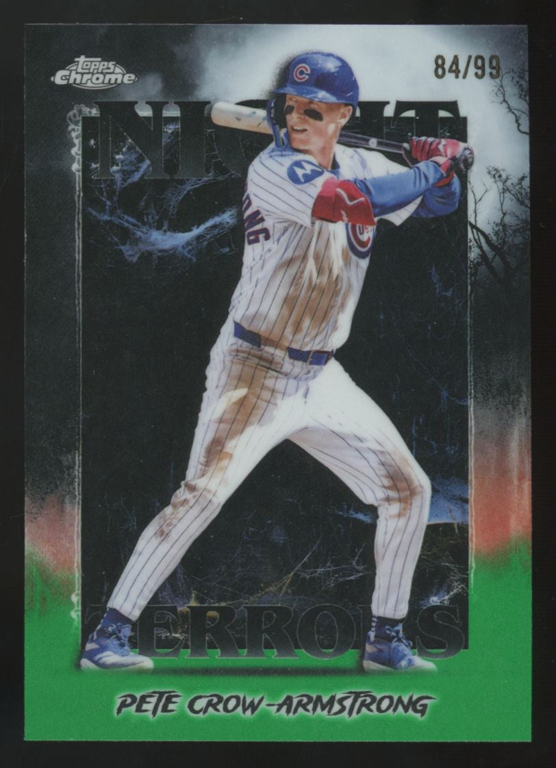 2025 Topps Chrome Update Pete Crow-Armstrong Night Terrors Green /99 #NT-23