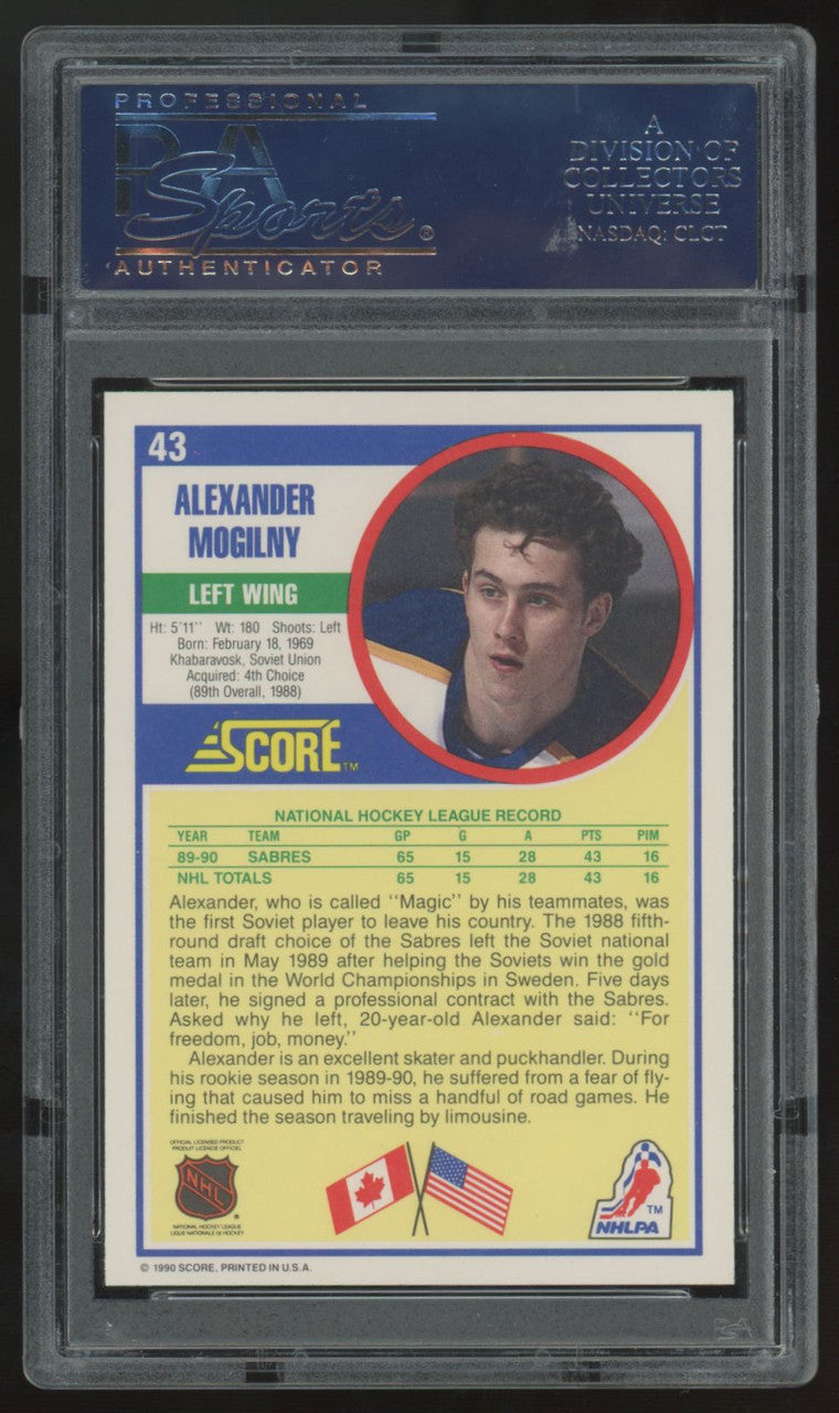1990-91 Score Alexander Mogilny RC #43 PSA 10
