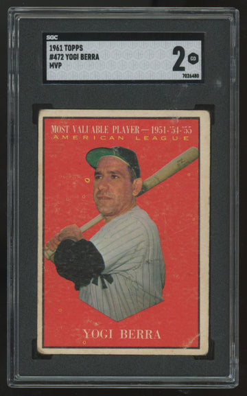 1961 Topps Yogi Berra MVP #472 SGC 2