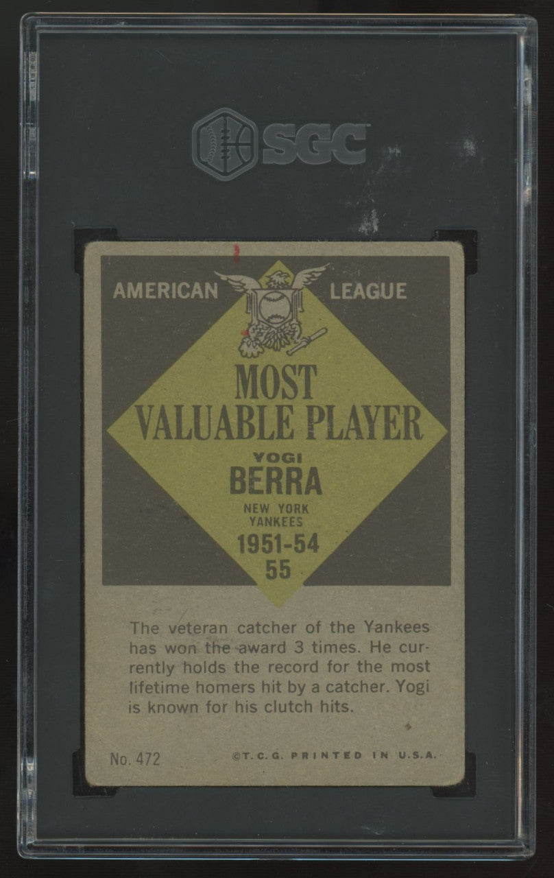 1961 Topps Yogi Berra MVP #472 SGC 2