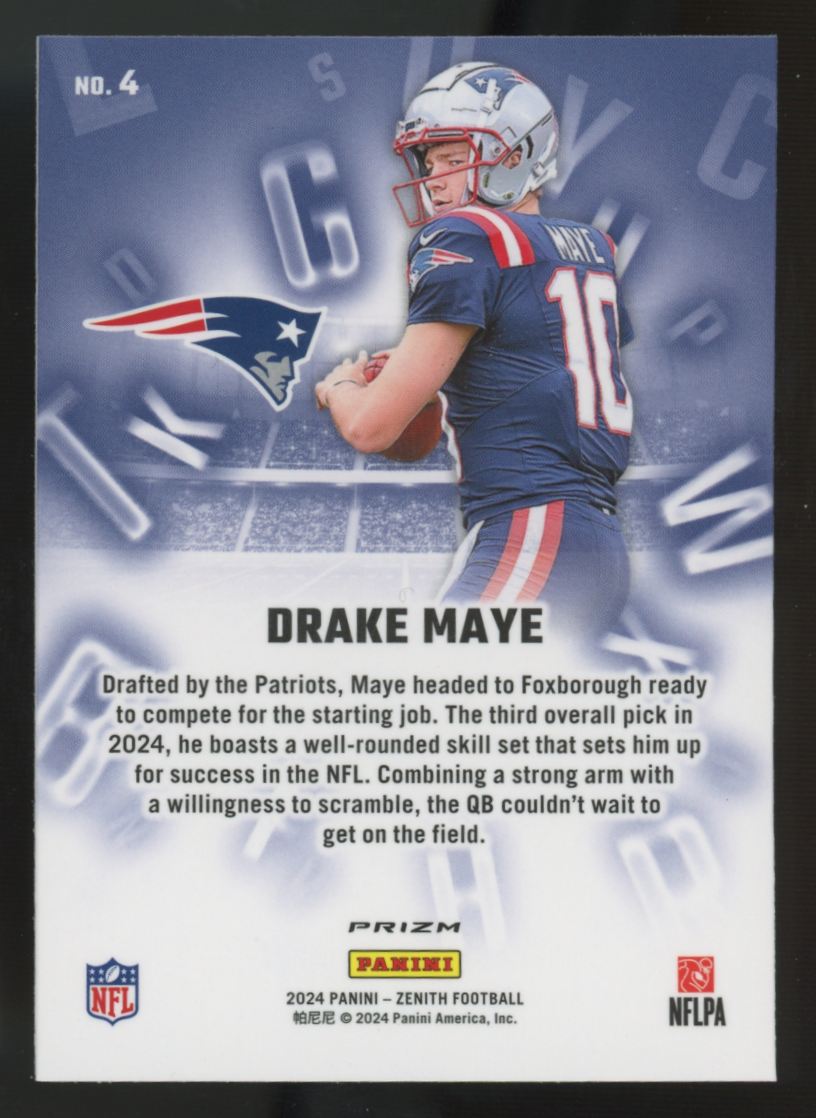 2024 Panini Zenith Drake Maye RC A To Z #4