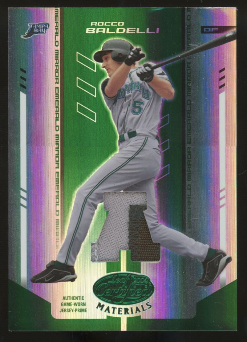 2004 Leaf Certified Materials Rocco Baldelli Emerald Patch /5 #163