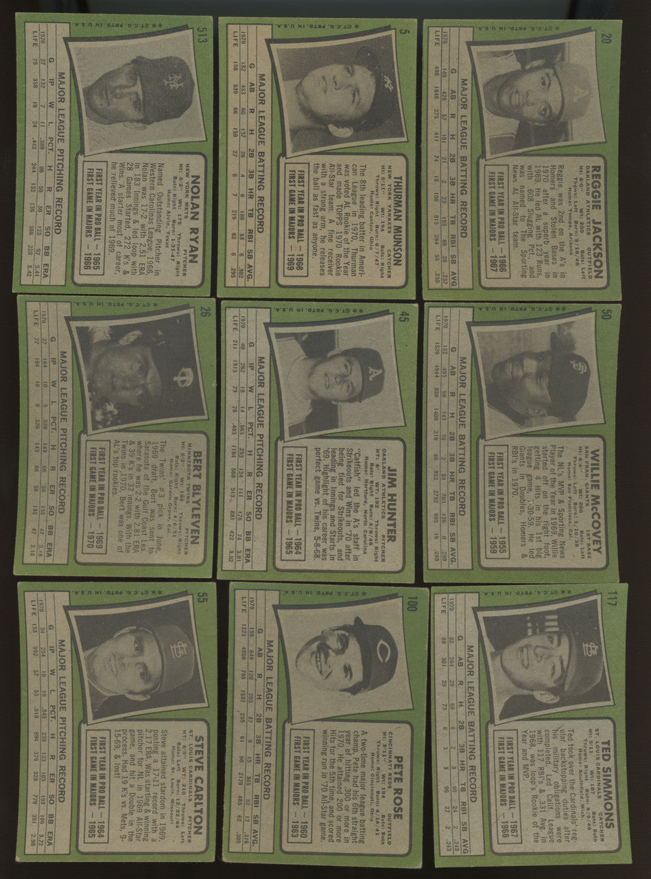1971 Topps Baseball Complete Series 1-4 (523) VG-EX Overall