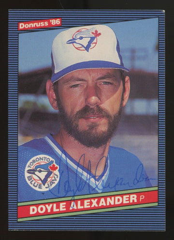 1986 Donruss Doyle Alexander #390 Signed Auto JSA
