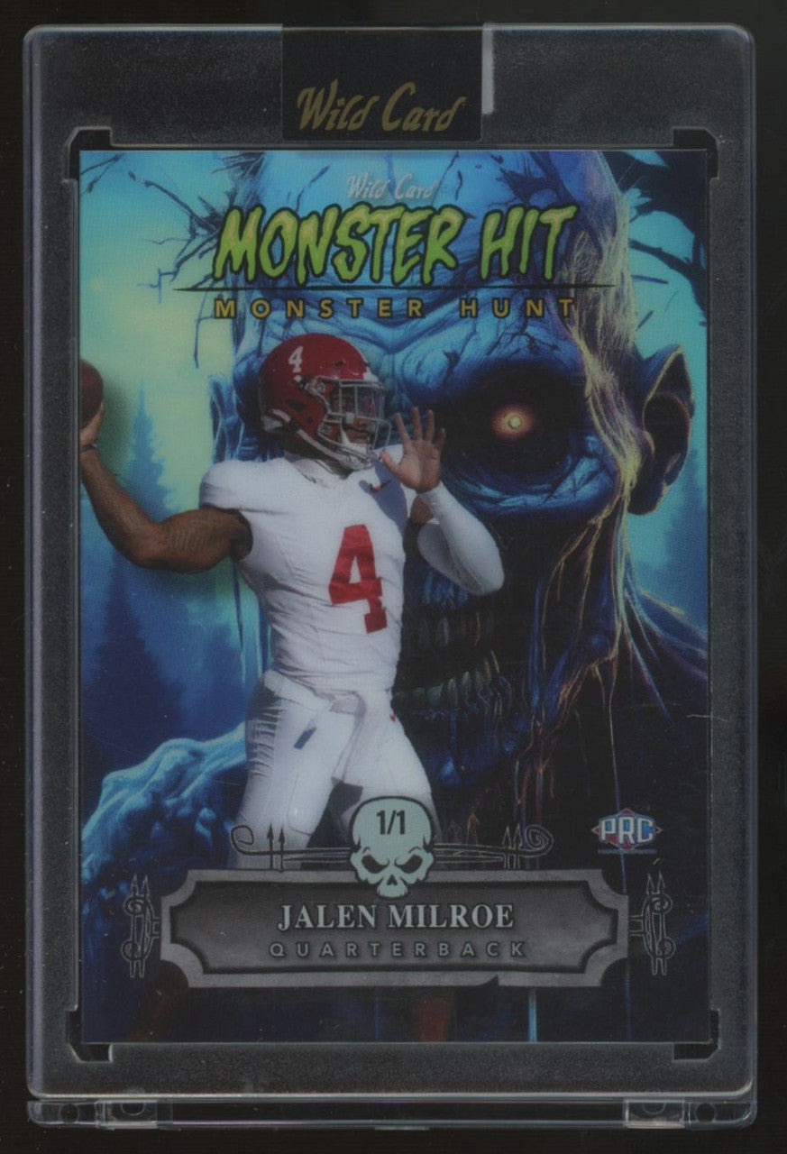2024 Wild Card Haunted Hits Jalen Milroe RC Monster Hit Zombie 1/1 #MHZ-JM