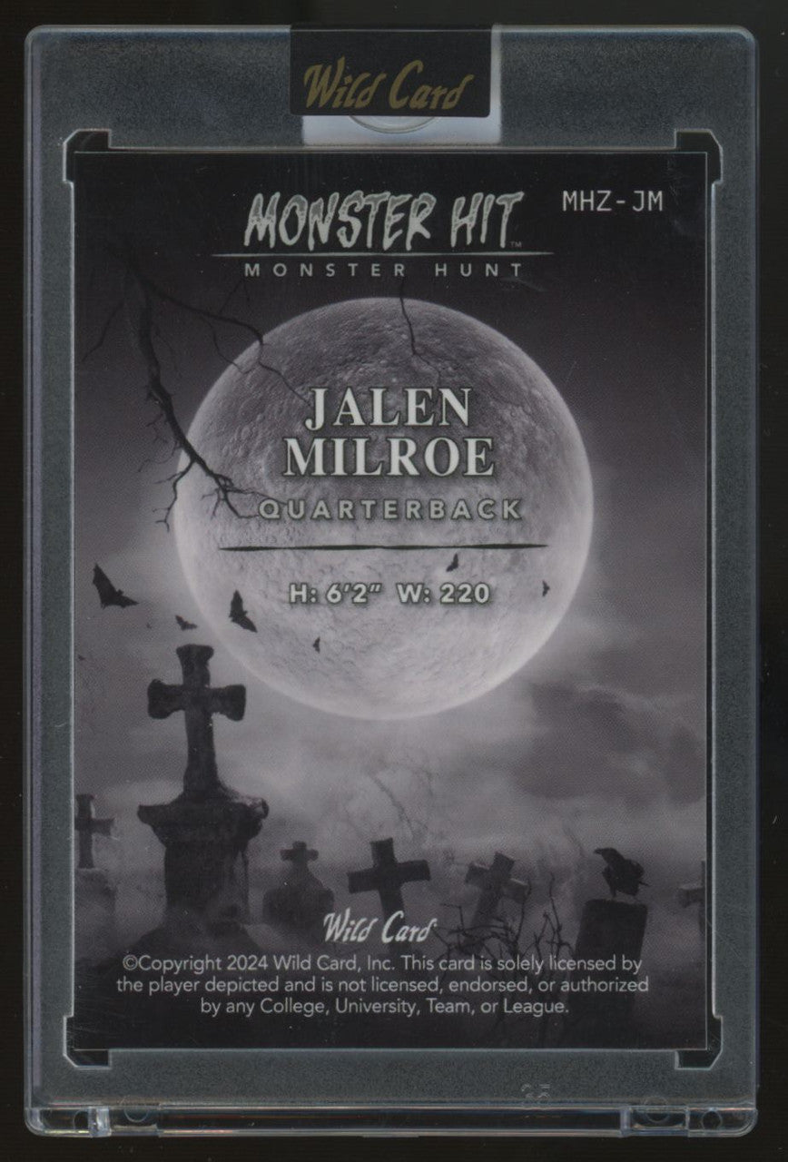 2024 Wild Card Haunted Hits Jalen Milroe RC Monster Hit Zombie 1/1 #MHZ-JM