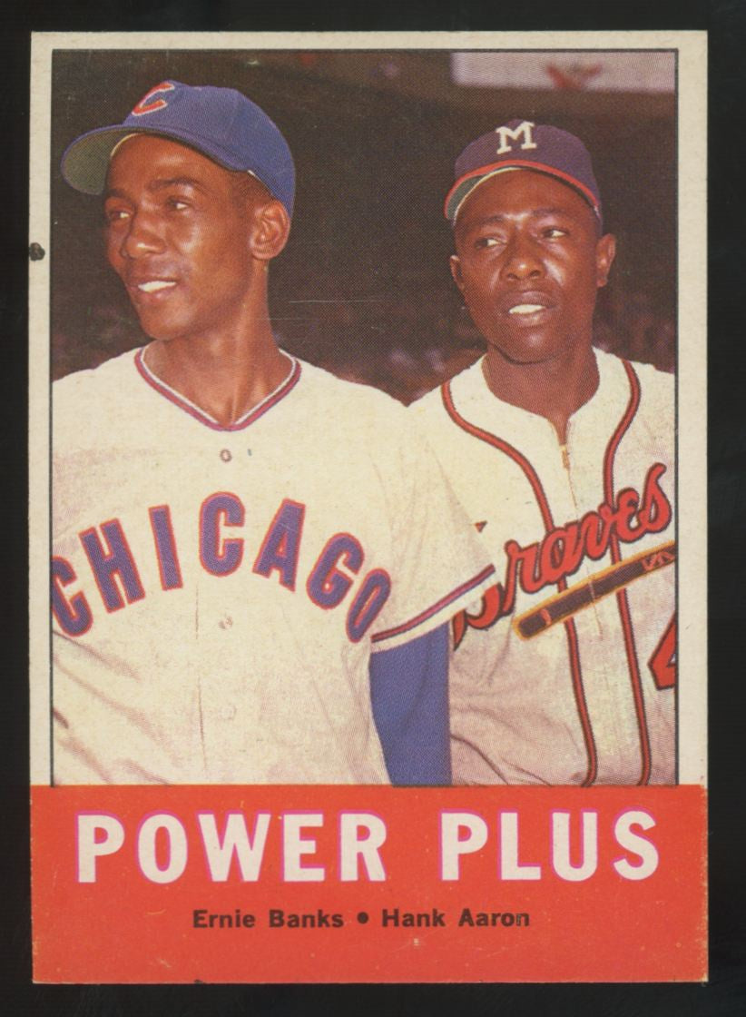 1963 Topps Ernie Banks/ Hank Aaron Power Plus #242 EX