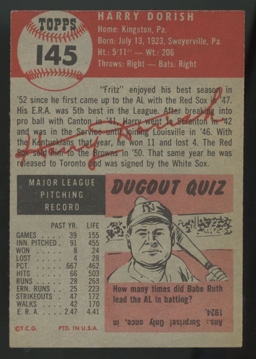 1953 Topps Harry Dorish #145 EX