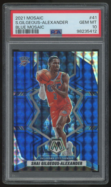 2021-22 Panini Mosaic Shai Gilgeous-Alexander Blue /99 #41 PSA 10