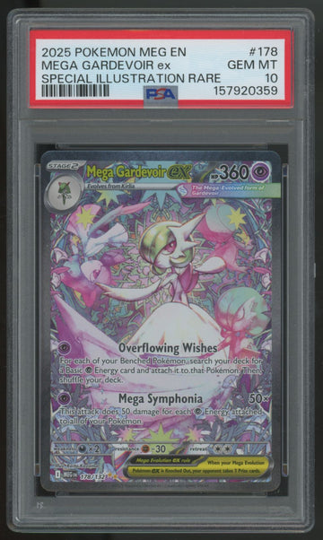 2025 Pokemon Mega Gardevoir ex Mega Evolution SIR #178 PSA 10
