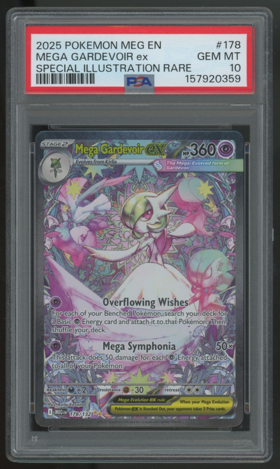 2025 Pokemon Mega Gardevoir ex Mega Evolution SIR #178 PSA 10