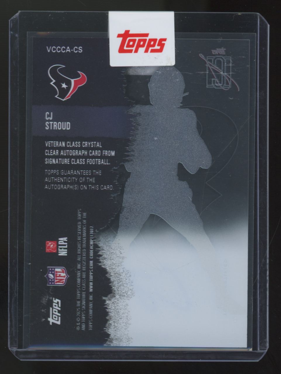 2025 Topps Signature Class CJ Stroud Veteran Class Clear Crystal Auto #VCCCA-CS