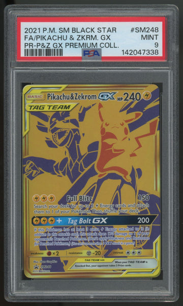 2021 Pokemon Pikachu & Zekrom GX Full Art Promo #SM248 PSA 9