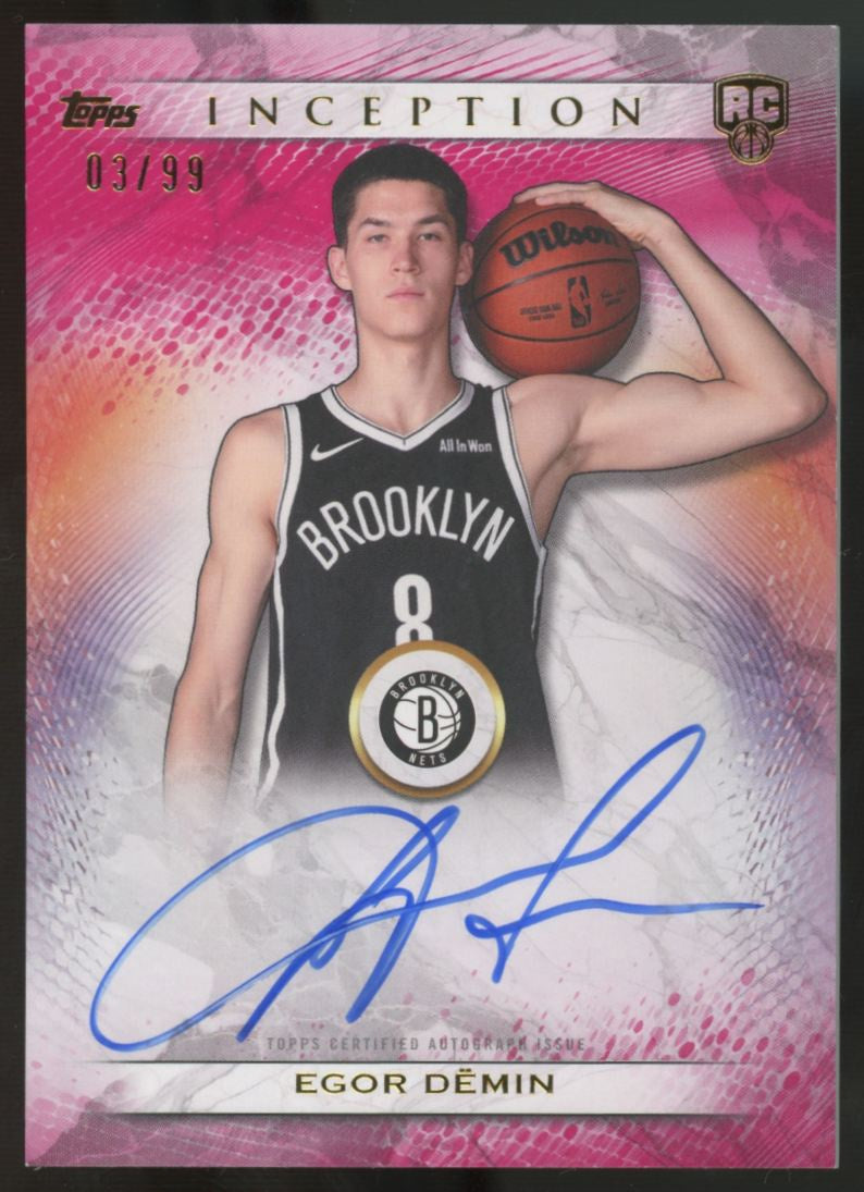 2025-26 Topps Inception Egor Demin RC Pink Auto /99 #RA-ED