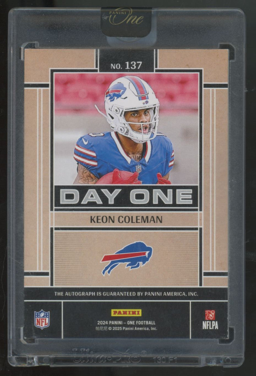 2024 Panini One Keon Coleman RC Day One Auto /99 #137