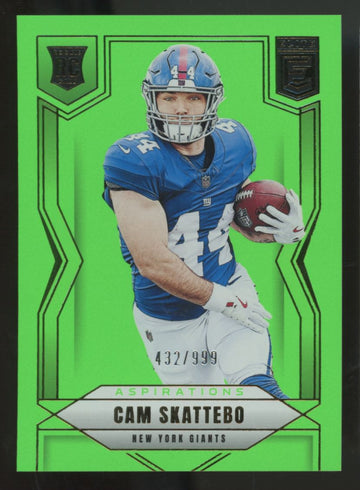 2025 Panini Donruss Elite Cam Skattebo RC Lime Green Aspirations /999 #153