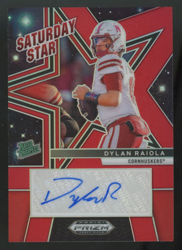 2025 Panini Prizm Draft Dylan Raiola Rated Prospect Red Saturday Star Auto /100