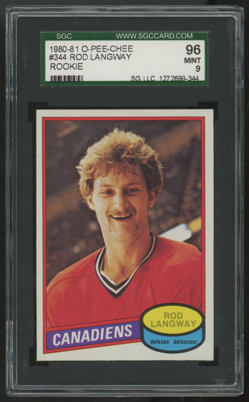 1980-81 O-Pee-Chee Rod Langway RC #344 SGC 9 *344