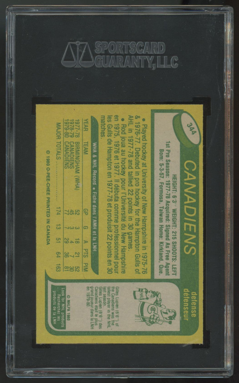 1980-81 O-Pee-Chee Rod Langway RC #344 SGC 9 *344