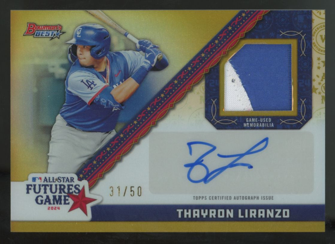 2024 Bowman's Best Thayron Liranzo Gold All Star Futures Patch Auto /50 #FGRA-TL
