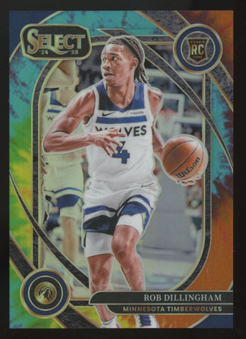 2024-25 Panini Select Rob Dillingham RC Courtside Tie-Dye Prizm /25 #288