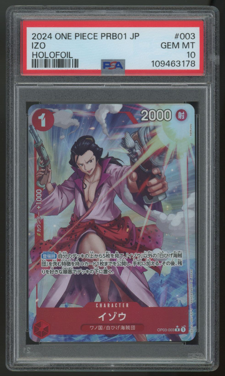 2024 One Piece Izo PRB01 Japanese Full Art #003 PSA 10
