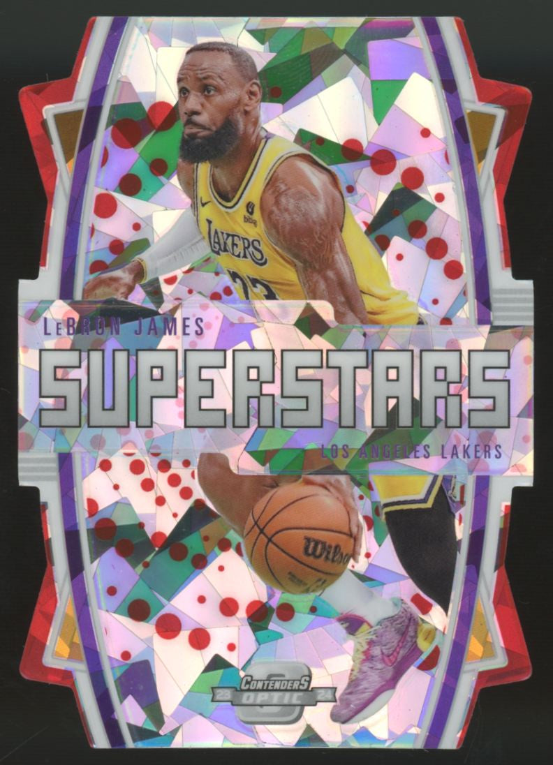 2023-24 Contenders Optic LeBron James Superstars Red Cracked Ice Die Cut /175 #7