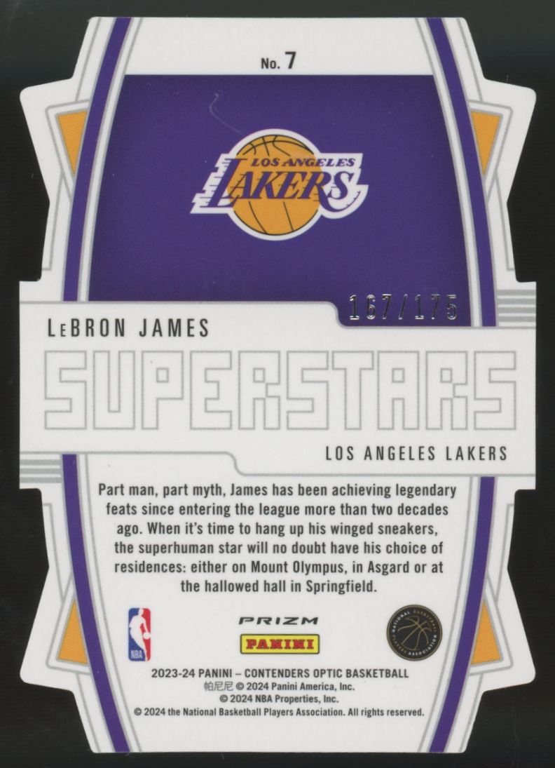 2023-24 Contenders Optic LeBron James Superstars Red Cracked Ice Die Cut /175 #7