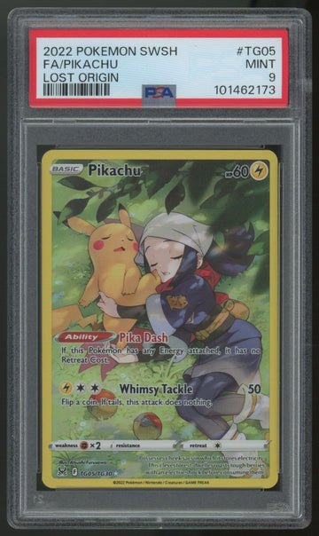 2022 Pokemon Pikachu Lost Origin Full Art #TG05 PSA 9