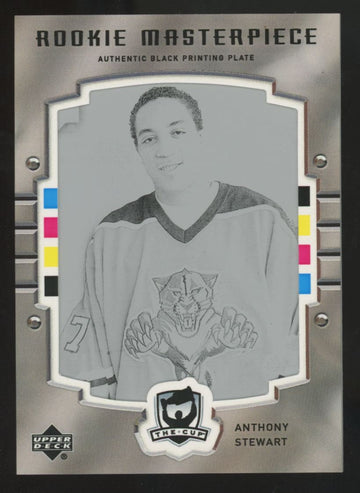 2005-06 UD The Cup Anthony Stewart RC Masterpiece Black Printing Plate 1/1 #244