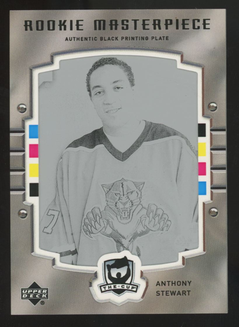 2005-06 UD The Cup Anthony Stewart RC Masterpiece Black Printing Plate 1/1 #244