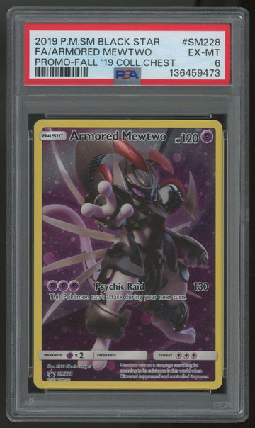2019 Pokemon Armored Mewtwo Collector Chest Full Art Promo #SM228 PSA 6